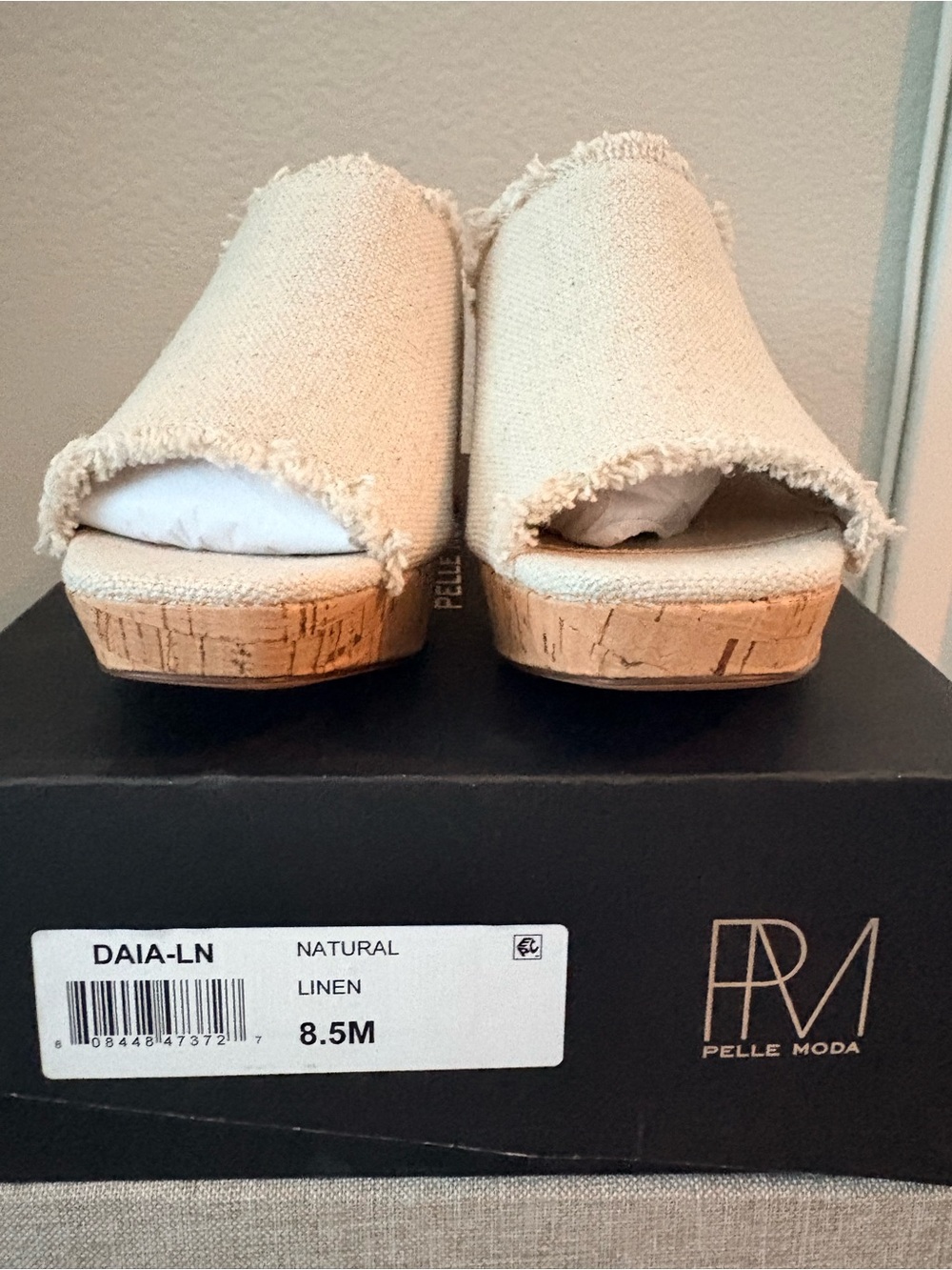 Pelle Moda Natural Linen Cork Platform Mule - Picture 7 of 7